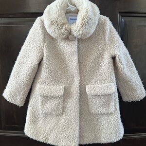 Mayoral Textured Cream Pea Coat for Kids